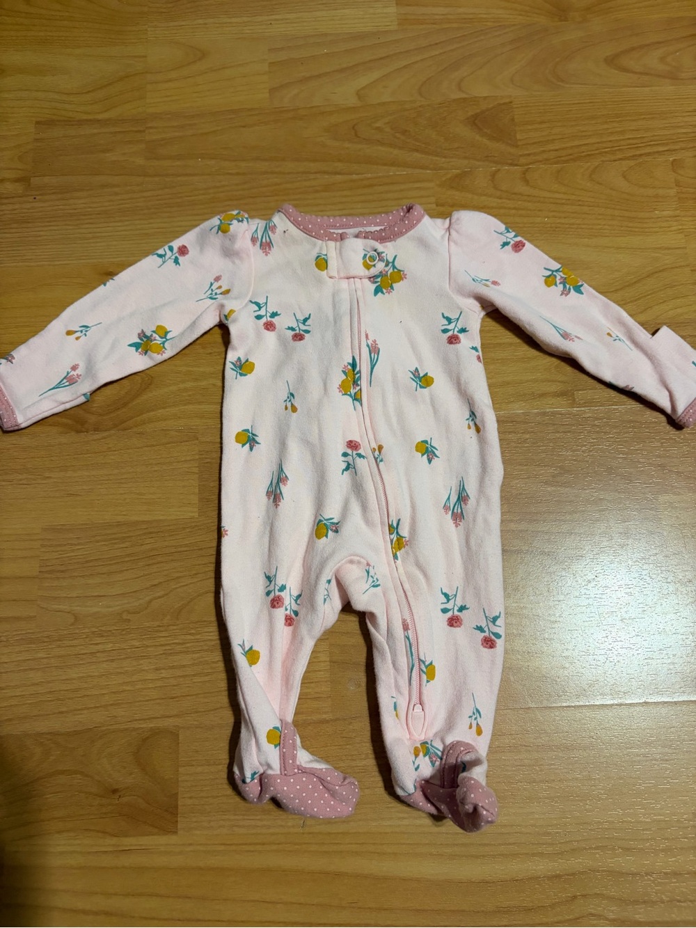 Carter's GREAT CONDITION Light Pink Floral Footed One-Piece Infant Size Newborn